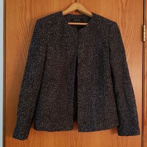 Very Nice Jones New York Black White Open Front Blazer Jacket Sz 8